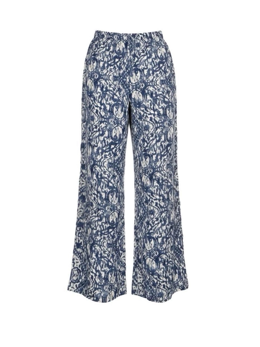 Abercrombie Blue and White Crinkle Wide Leg Pants
